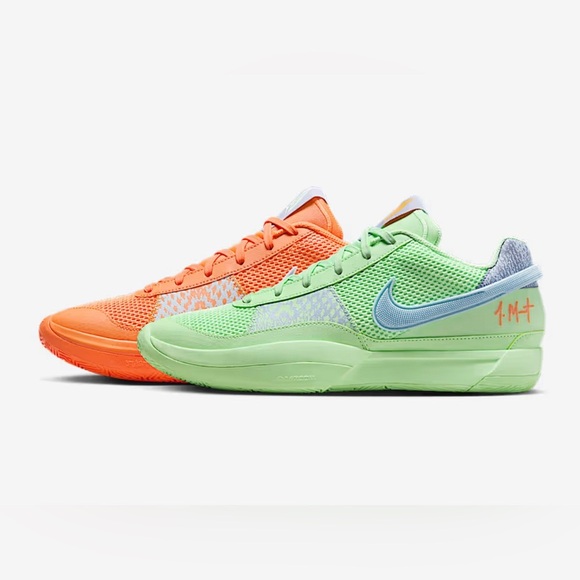 THE MISMATCHED NIKE JA 1 “BRIGHT MANDARIN/VAPOR GREEN Size 12 - Picture 7 of 7